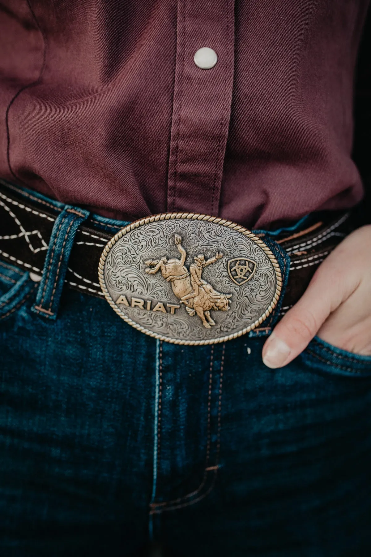 Oval Ariat Vintage Bronc Rider Buckle