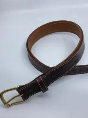 Padded Leather Belts - Chocolate Brown/Natural Tan