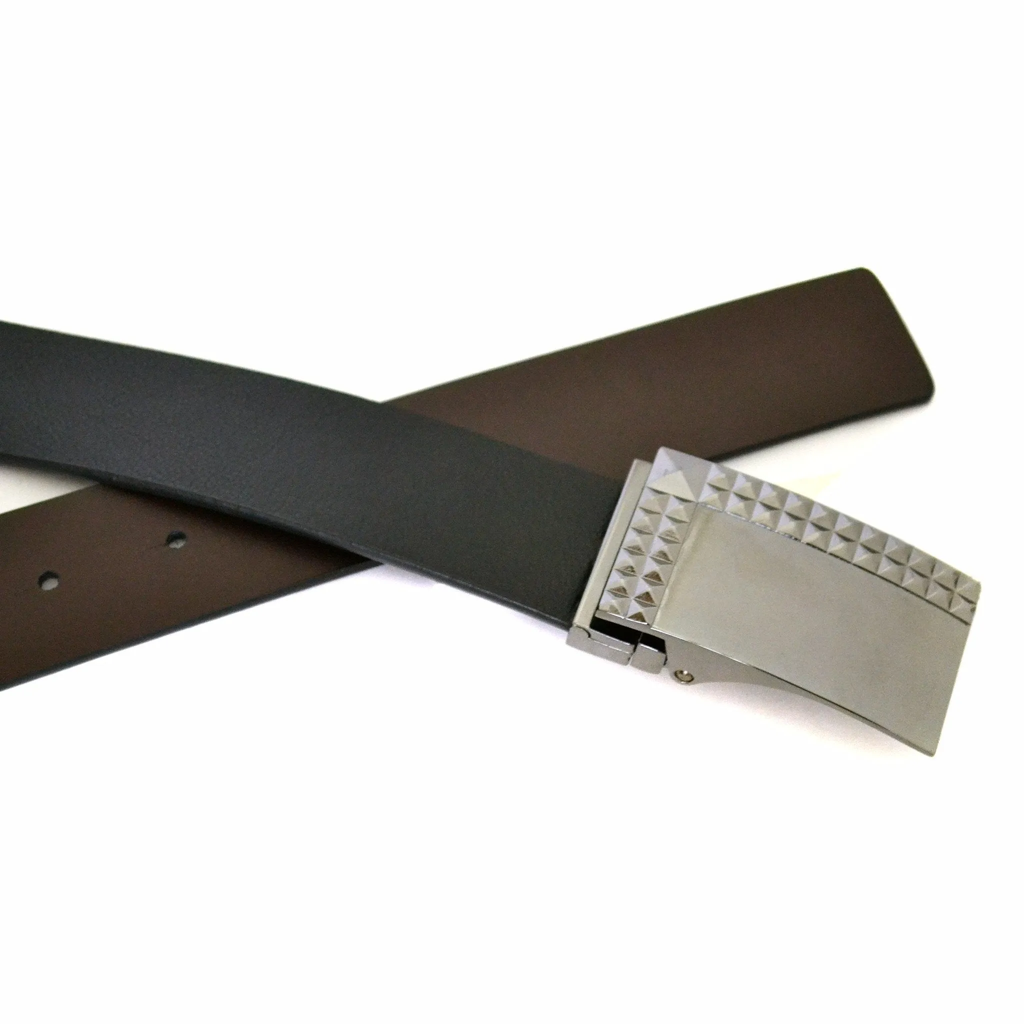 RAINER - Mens Black & Brown Leather Belt