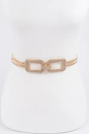 Rhinestone Metal Stretch Belt