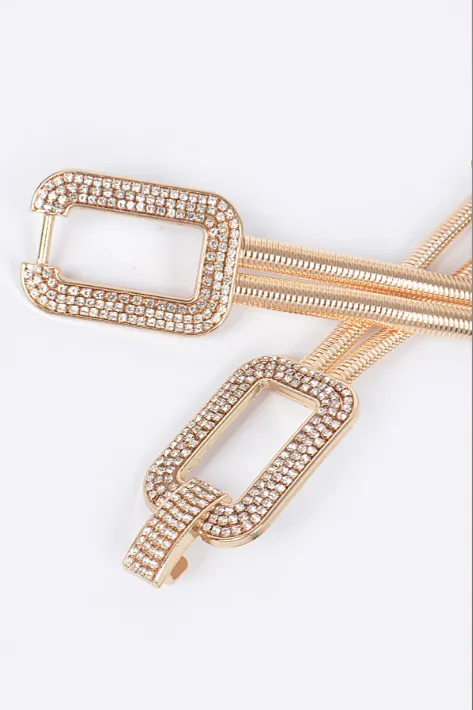 Rhinestone Metal Stretch Belt