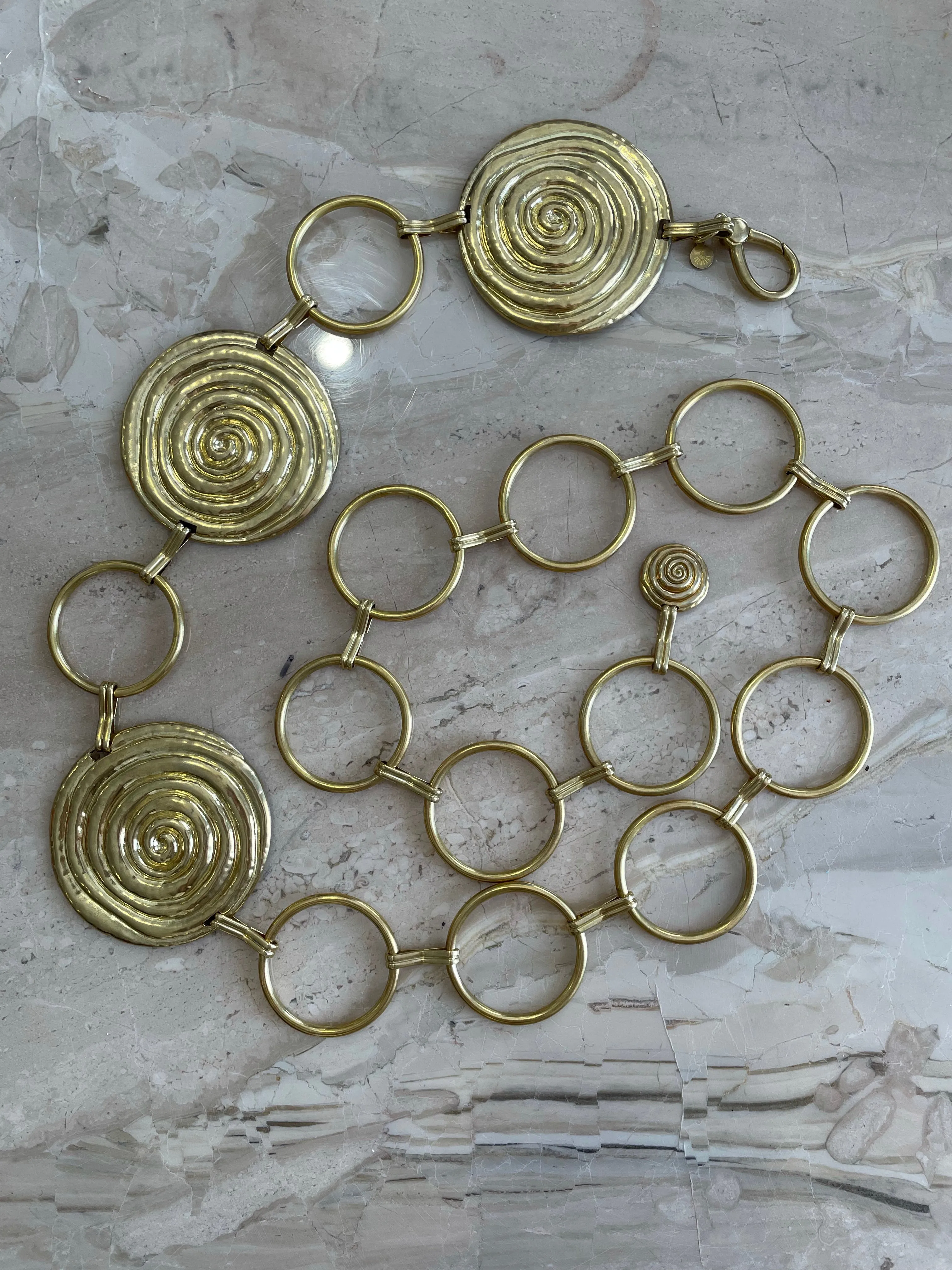 Spiral Brass Chain Belt