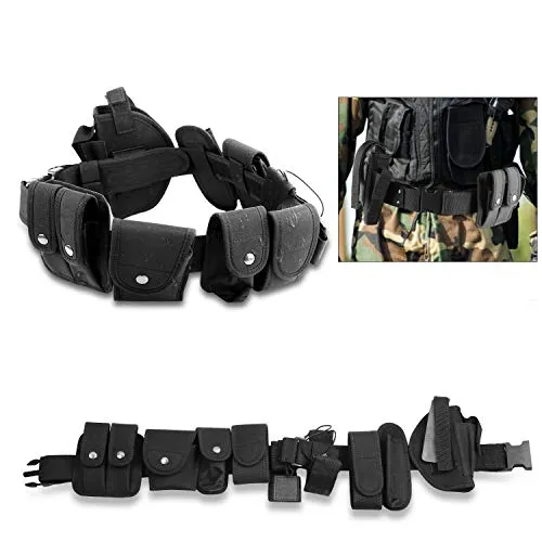 Tactical Security Belt Law Enforcement Modular Equipment System 10 pcs Military Utility Belt Kit with Quick Release Buckle