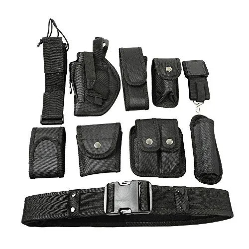 Tactical Security Belt Law Enforcement Modular Equipment System 10 pcs Military Utility Belt Kit with Quick Release Buckle