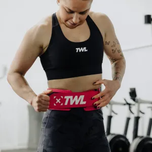 TWL - HYBRID VELCRO LIFTING BELT - RASPBERRY