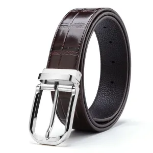 Vintage Luxe Croco Leather Strap Belt