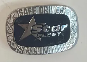 Vintage Metal Belt Buckle,Safe Driver, Star Fleet, Heavy Duty, Quality, Made in USA, For Belts, Fashion, Shelf Display,